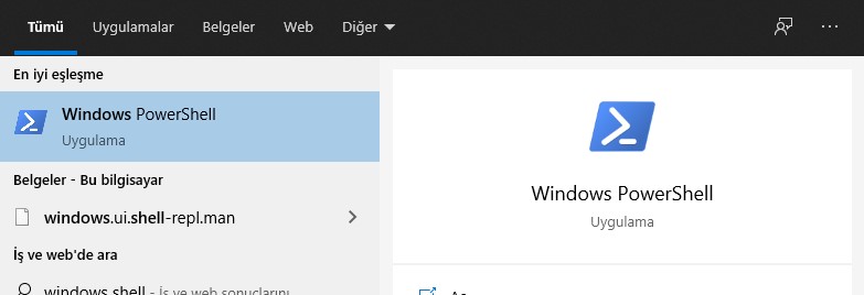Gorev Çubuğu Çalışmıyor Windows PowerShell