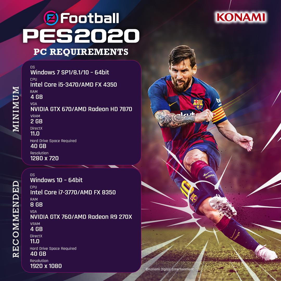 PES 2020 Sistem Gereksinimleri