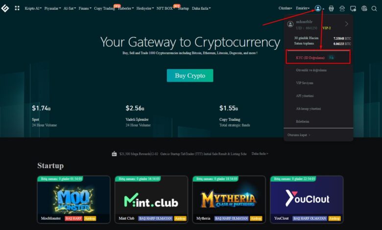 Gate.io Kimlik Doğrulama