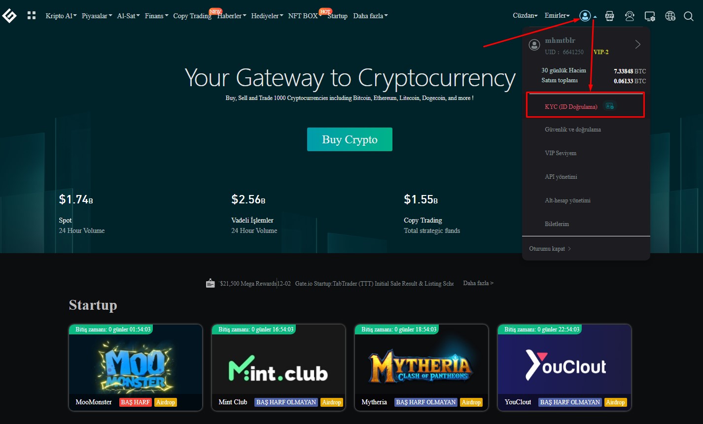 Gate.io Kimlik Doğrulama