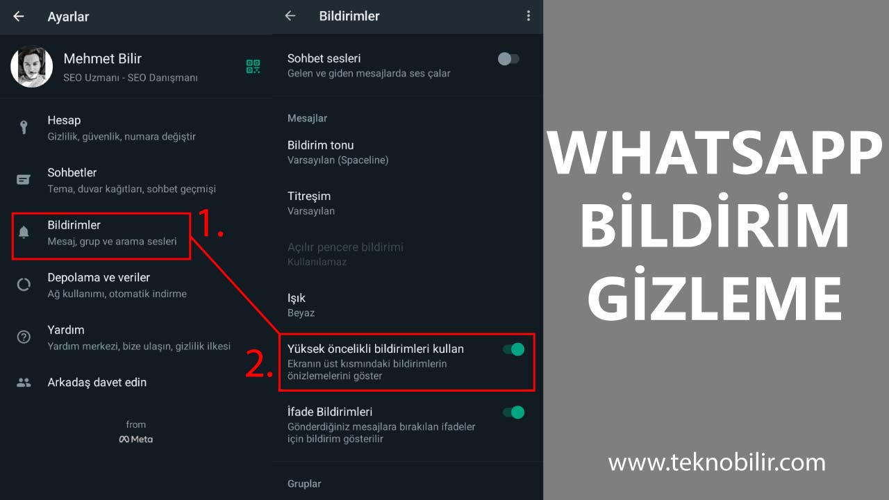 Whatsapp Bildirim Gizleme