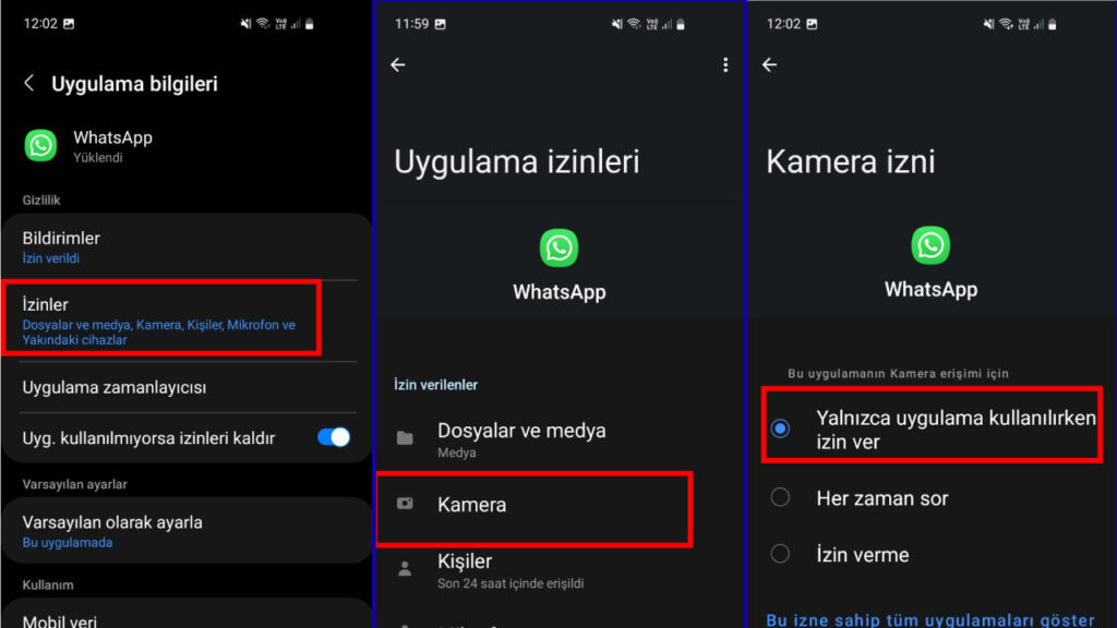 Whatsapp Kamera Ayarları