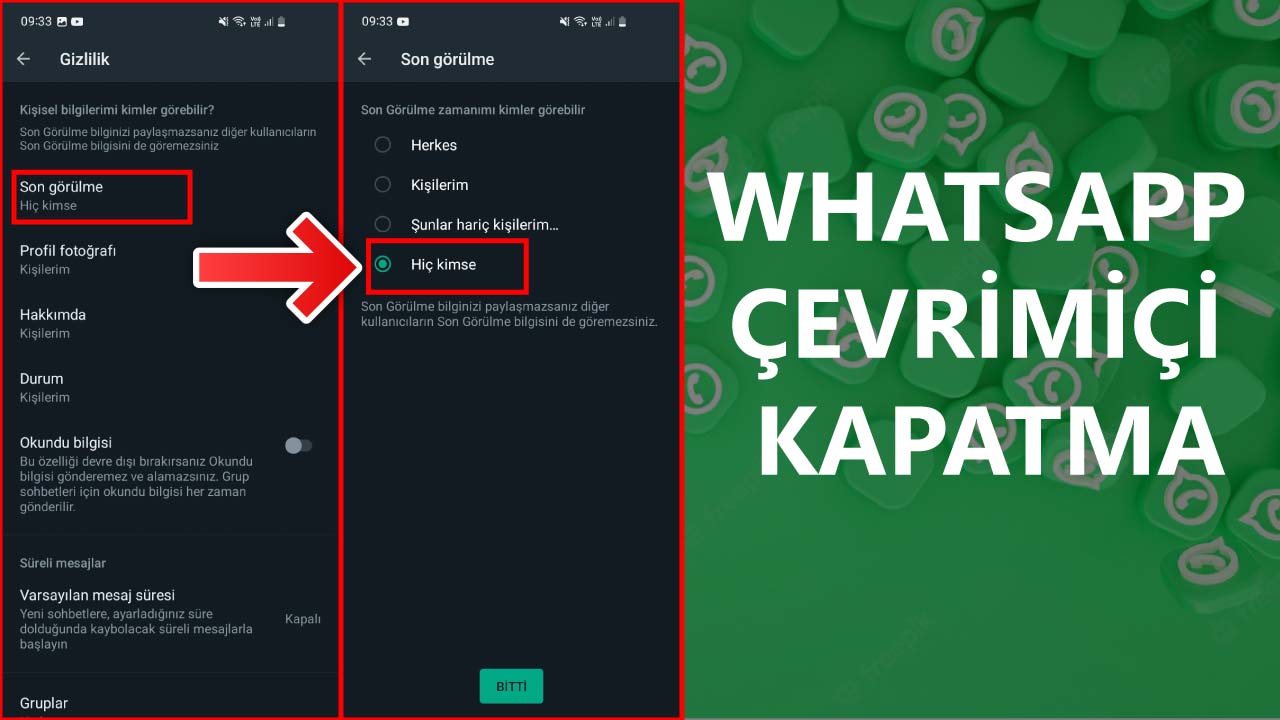 Whatsapp Çevrimiçi Kapatma