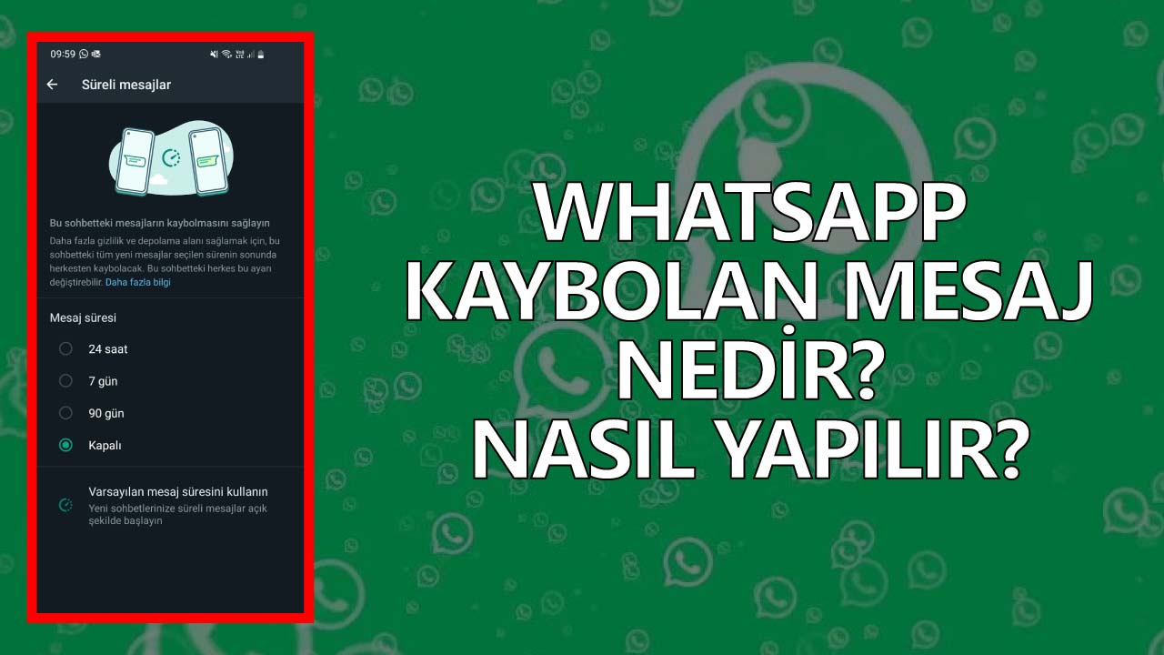 Whatsapp Kaybolan Mesaj