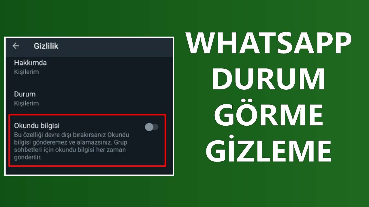 Whatsapp Durum Görme Gizleme