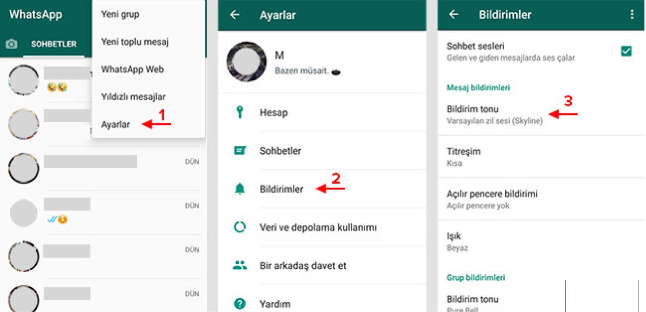 Whatsapp'ta Kişiye Özel Bildirim Sesi Değiştirme