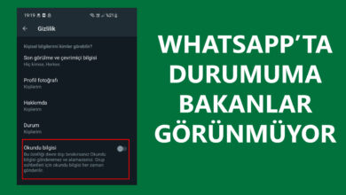 Whatsappta Durumuma Bakanlar Görünmüyor