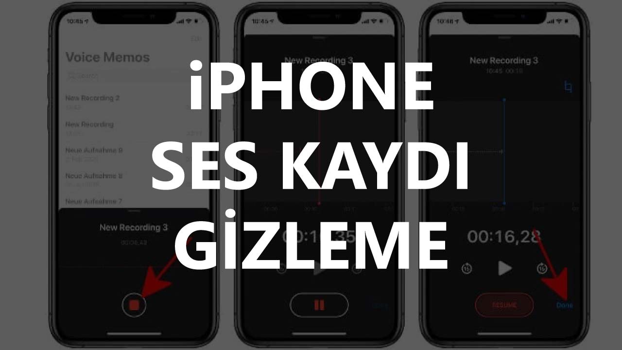 iPhone Ses Kaydı Gizleme