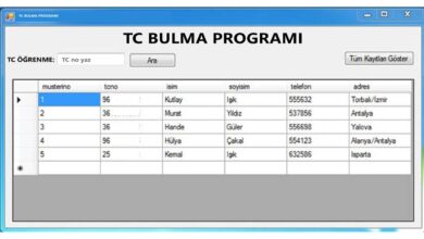 TC Bulma Programı